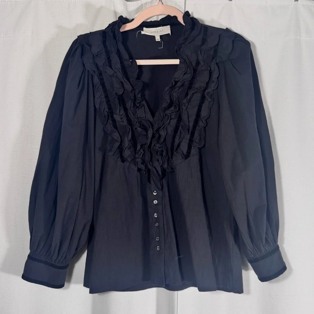 The Great Tuxedo Black Button Up Blouse - Picture 2 of 8
